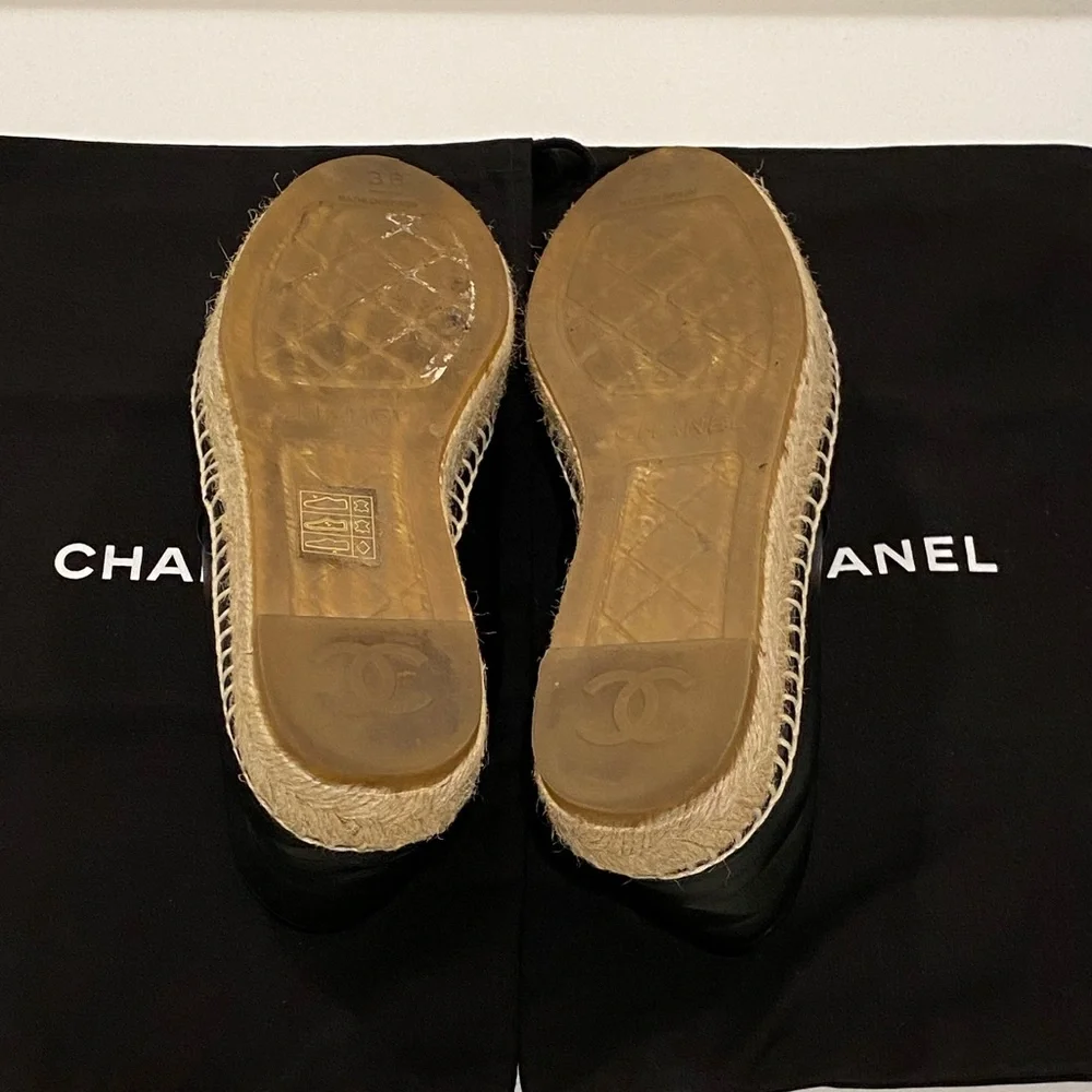 Chanel Black Leather Espadrilles 36 6 - Picture 6 of 8
